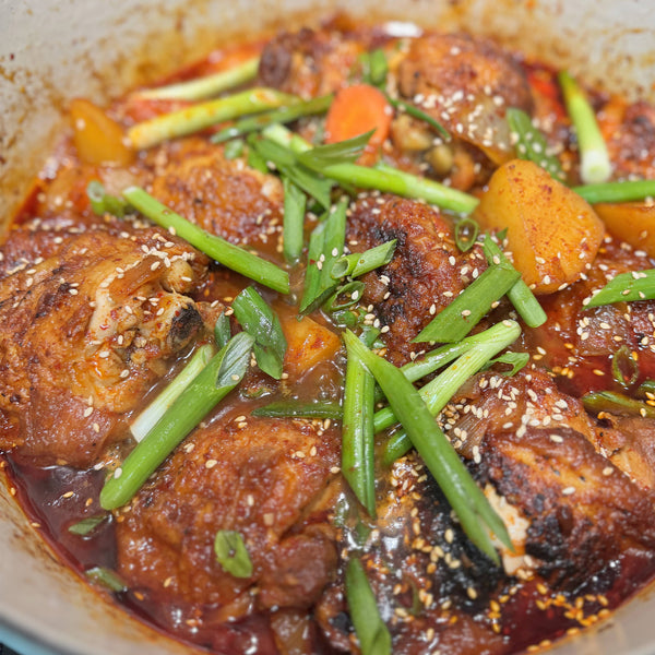 Gochujang Braised Chicken (Dak Doritang)